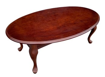 Queen Anne Style Cherry Oval Coffee Table - #BR