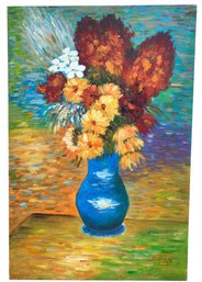 Floral Still Life Oil On Canvas Painting, Signed S. Hofner - #SW-7