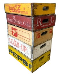 Vintage Wood Crates: Pepsi, 7UP, RC Cola & Coca Cola - #S17-1