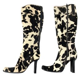 Vintage Bebe Cowhide Boots With Leather Soles, Made In Spain - #S23-4