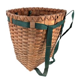 Vintage Adirondack Woven Trapper Pack Basket - #S9-5