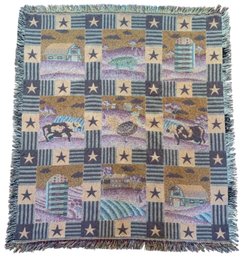 Country Farmhouse Fringed Throw Blanket (4'X5') - #LR