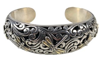 Phillip Gavriel Sterling Silver 18K Gold Dragonfly Cuff Bracelet - #JC-B