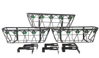 Jeweled Wrought Iron Window Box Planters (Set Of 3) - #S8-1