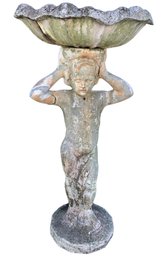 Vintage Concrete Figural Birdbath - #SR
