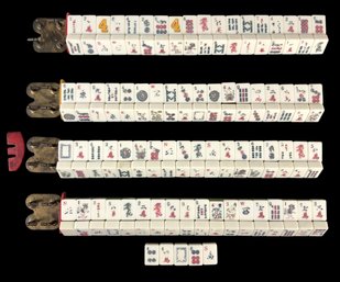 Vintage Mah Jong Game Set With Bakelite Racks - #S15-1