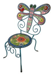 Dragonfly Mosaic Tile Wrought Iron Outdoor Chair - #S3-5