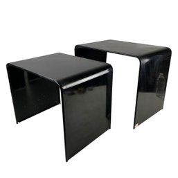 Amisco Modern Black Waterfall Nesting Tables (made In Canada) - #FF
