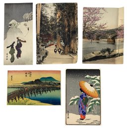 Hand Colored Japanese Photographs & Woodblock Prints - #S23-4