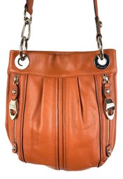 B Makowsky Orange Leather Crossbody Bag - #S14-3