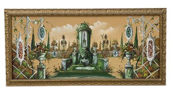 Illuminated Art Nouveau Oil On Board Painting, Signed Paulo - #SC