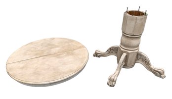 Round Oak Clawfoot Dining Table - #BR