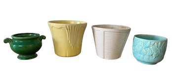 Vintgage McCoy & USA Pottery Planters: Art Deco, Butterfly & Double Handle Jardiniere - #S9-1