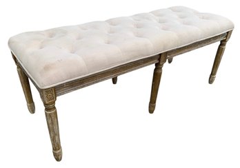 Safavieh Rocha French Brasserie Tufted Traditional Rustic Wood Bench - #SR