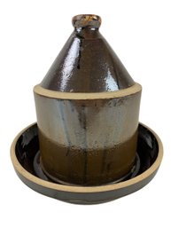 Antique Stoneware Chicken Feeder - #S10-2