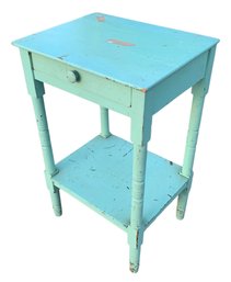 Antique Painted Single Drawer Nightstand - #FF