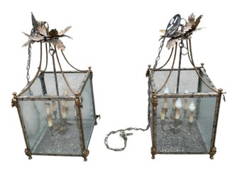 Federal Style Metal Hanging Lanterns (Set Of 2) - #BR