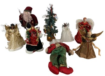 Angel & German Shepherd Tree Toppers, Dog Theme Mini Tree & Santa Figures- #S15-3