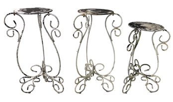 Trio Of Wrought Iron Plant Stands - #S13-4