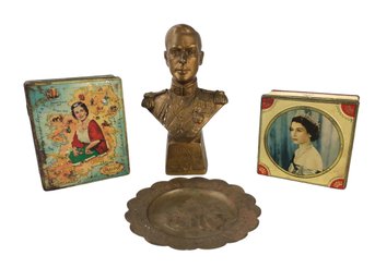 King George & Queen Mary Silver Jubilee Plate, King George VI Chalkware Bust & More - #S3-2