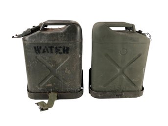 1945 US Army NESCO Gasoline Jerry Can & 1988 Water Jerry Can - #SR