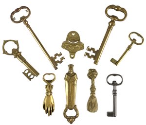 Vintage Brass Bottle Openers: Starr-X Coca Cola, Knight, Keys, Hand & More - #S9-3