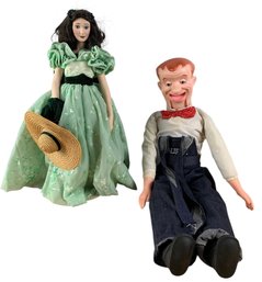 Franklin Mint Heirloom Scarlett O'Hara Porcelain Doll & Stan Laurel Of Laurel & Hardy Doll - #S7-4