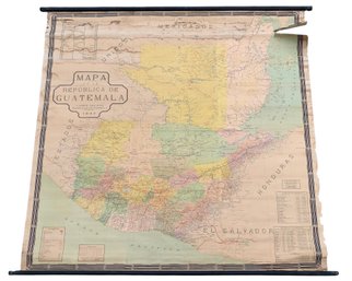 1946 Republic Of Guatelmala 5-Foot Lithographic Wall Map - #BR-3