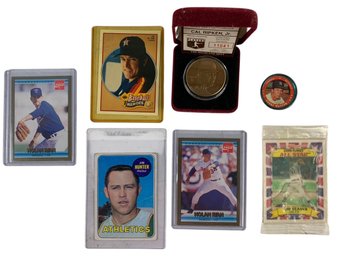Cal Ripken Jr Highland Mint Bronze Coin, 1971 Topps Coins #54 Bobby Murcer & Baseball Cards - #JC-R
