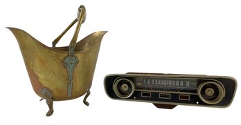 1945 Ford Mustang Instrument Cluster & Brass Footed Coal Scuttle - #S7-5