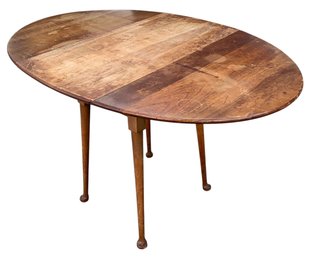 Oval Walnut Drop Leaf Kitchen Table - #FF