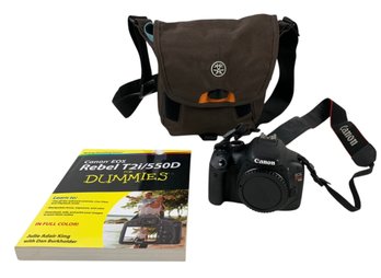 Canon EOS Rebel T2i Digital Camera, Crumpler Photography Bag, Guide Book - #S9-2