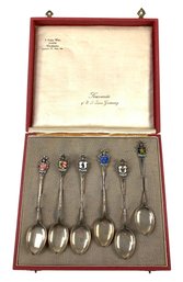 Antique 800 Silver German Coat Of Arms Souvenir Spoons (74.6 GRAMS) - #JC-L