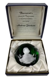 Vintage Baccarat Sulphide Crystal Paperweight Andrew Jackson (Limited Edition) - #S1-3