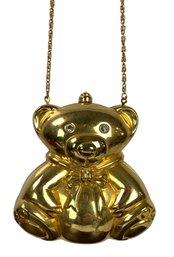 Sasha Gold Tone Rhinestone Teddy Bear Handbag - #FS-3