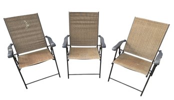 Outdoor Patio Folding Chairs (Set Of 3) - #FF