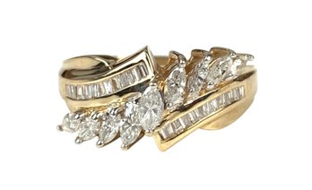 14K Yellow Gold Marquise Diamond Ring (Size 9.5) - #JC-B