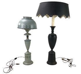 Vintage Metal Toleware Lamps (WORKS) - #S9-5