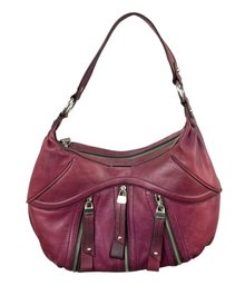 B Makowsky Burgandy Leather Shoulder Bag - #S14-3