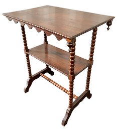 Victorian Mahogany Bobbin Leg Side Table - #FF