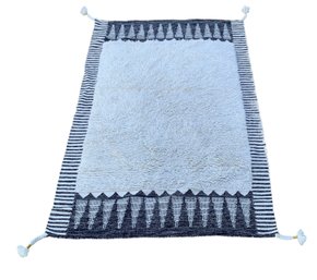 West Elm Ikat Border Shag Rug (5X8) - #S10-3