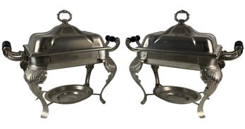 Vintage Stainless Steel Chafing Dishes, Chicago, Illinois (Set Of 2) - #S5-F