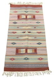 Southwestern Geometric Multi-Color Wool Rug - #S9-4