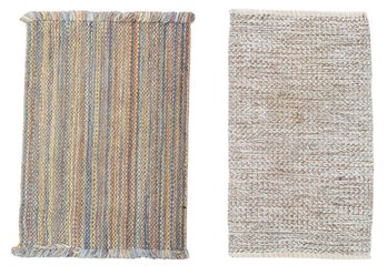 Hand Tufted 2'X3' Area Rug & Multicolor Throw Rug (1'8'X3') - #S3-5