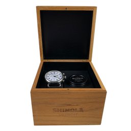 Shinola Detroit Argonite 5021 Chronograph Watch With Leather Strap & Case (WORKS) - #S13-2