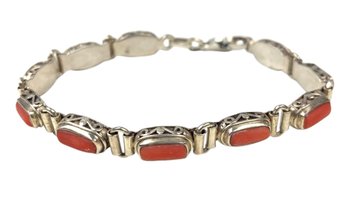 Sterling Silver Coral Bracelet - #JC-B