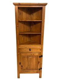 Rustic Farmhouse Pine Wood Corner Cabinet - #BR