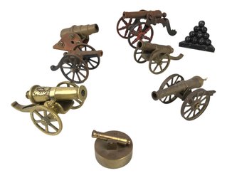 Collection Of Miniature Brass, Bronze & Cast Iron Cannons - #S22-4