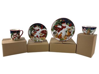 Certified International Magic Of Christmas Snowman 16-Piece Dinnerware Set (NEW) - #S18-1