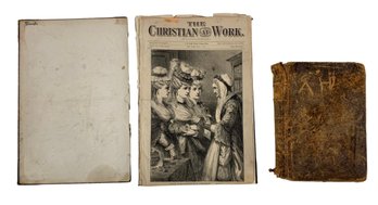 1849 Holy Bible Old And New Testament & The Christian At Work, H.W. Adams, 1871 - #S12-2
